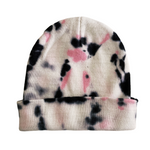 Shibori Pink Tie Dye Beanie Hat