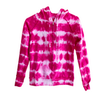 Hot Pink Tie Dye Hoodie with Raw Edge Hem