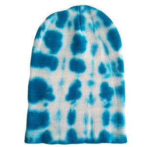 Turquoise Tie Dye Beanie Hat Men Women