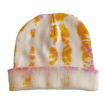 Tie Dye Beanie Hat, Yellow and Pink