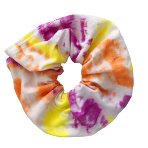 Tie Dye Scrunchie, Pink and Orange Ponytail Holder