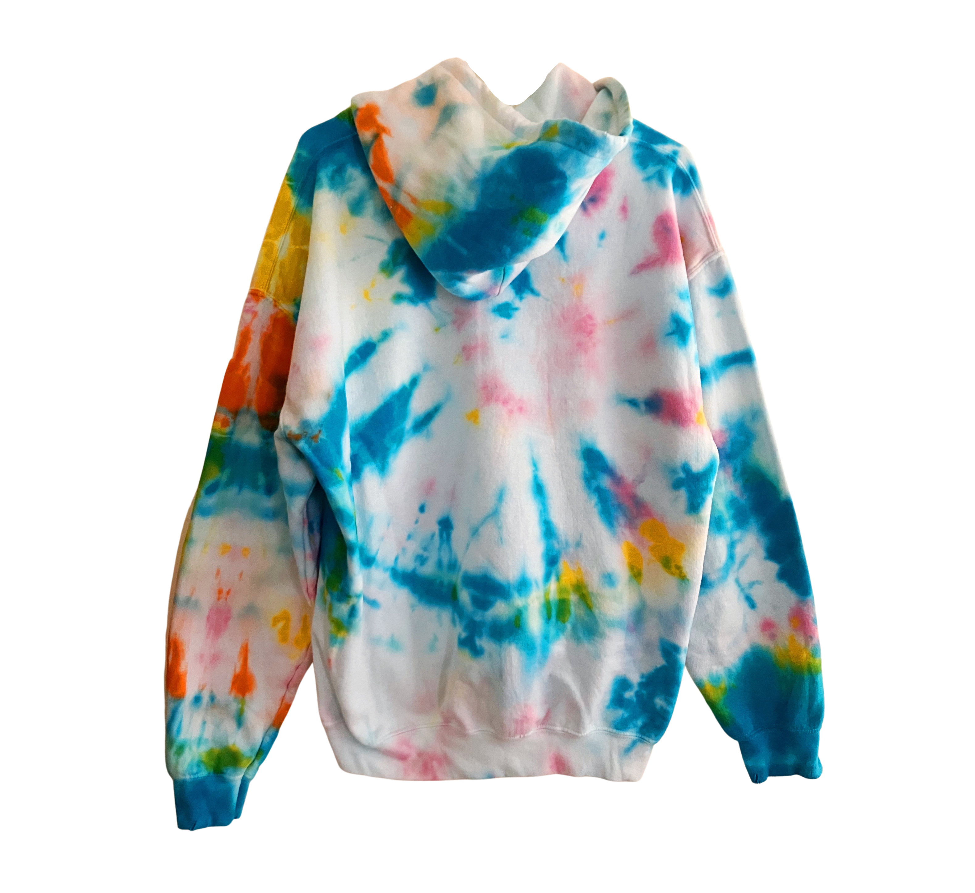 Shibori Tie Dye Pullover with Raw Edge Hem Details