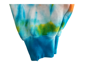 Shibori Tie Dye Pullover with Raw Edge Hem Details