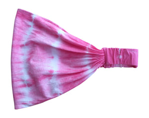 women boho wide headband pink tie dye
