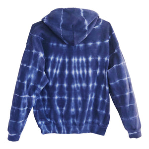 Unisex Adult Blue Tie Dye Pullover Back View