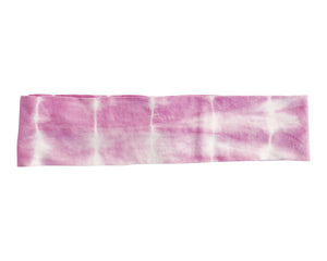 women boho light purple tie dye headband on white background