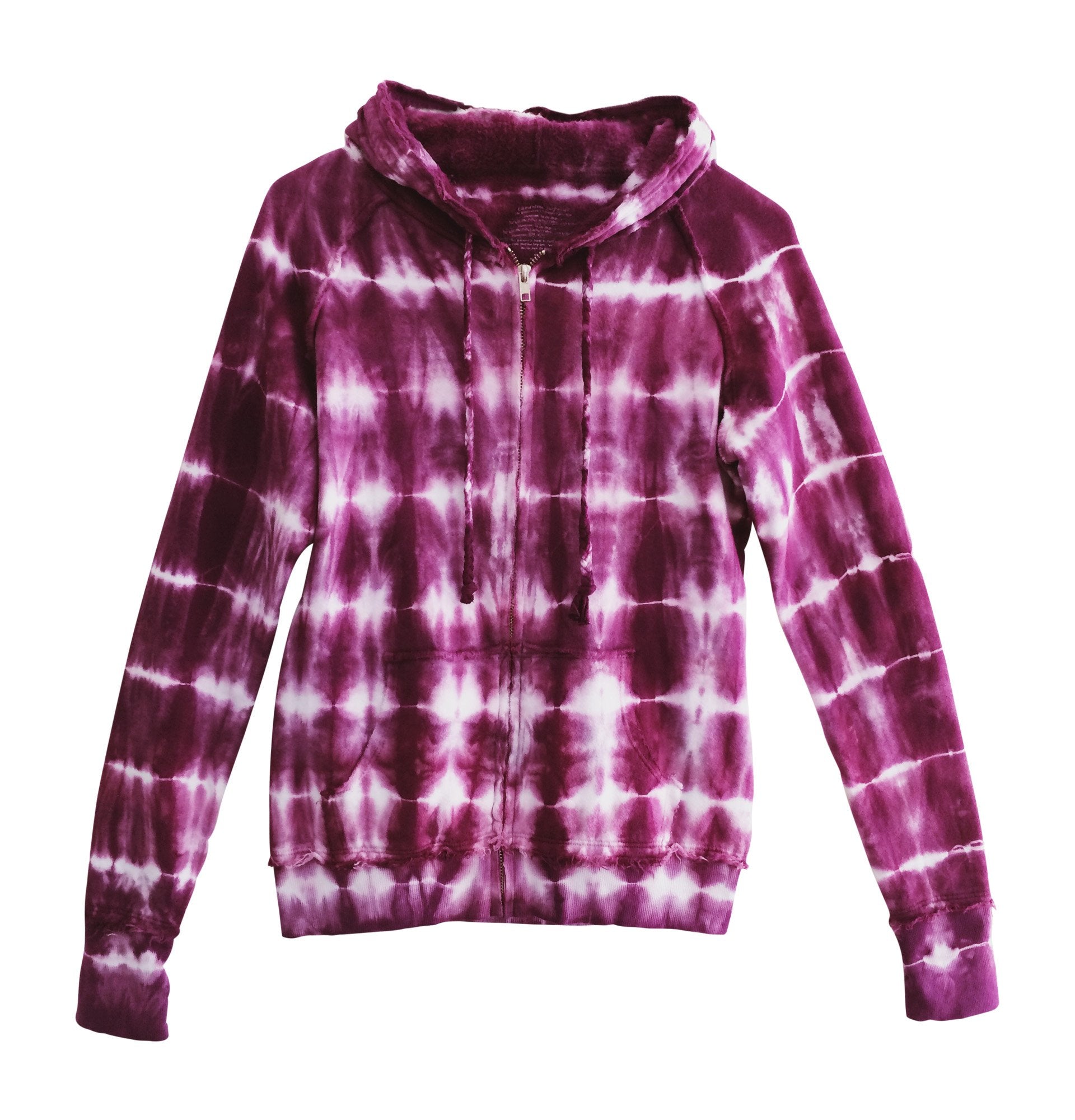 women burgundy tie dye hooded sweatshirt