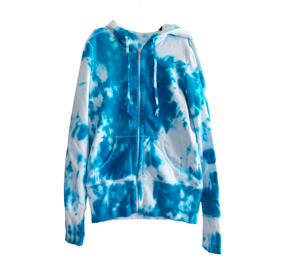 Women's Turquoise Tie Dye Hoodie