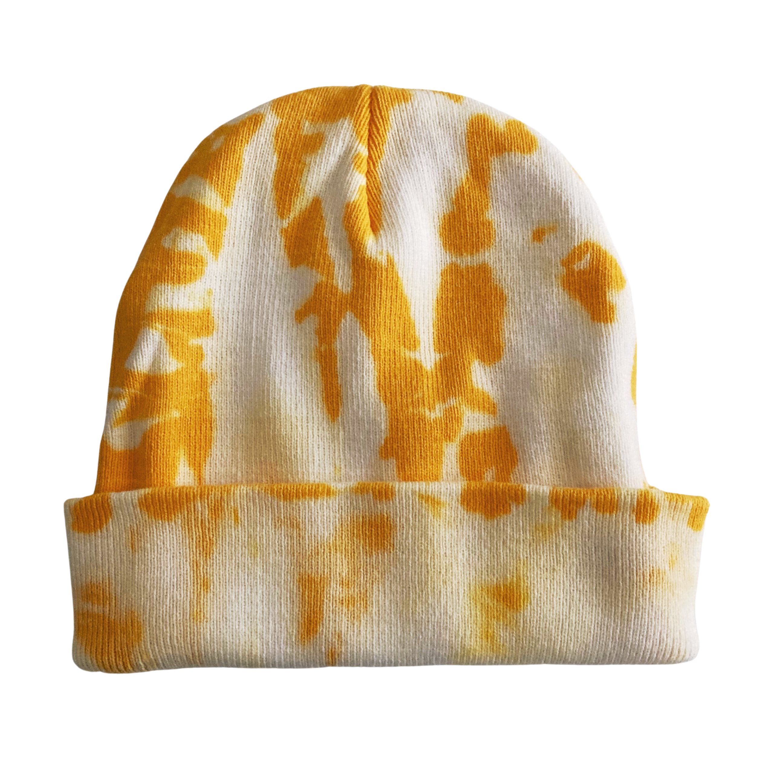 Shibori Yellow Tie Dye Beanie Hat